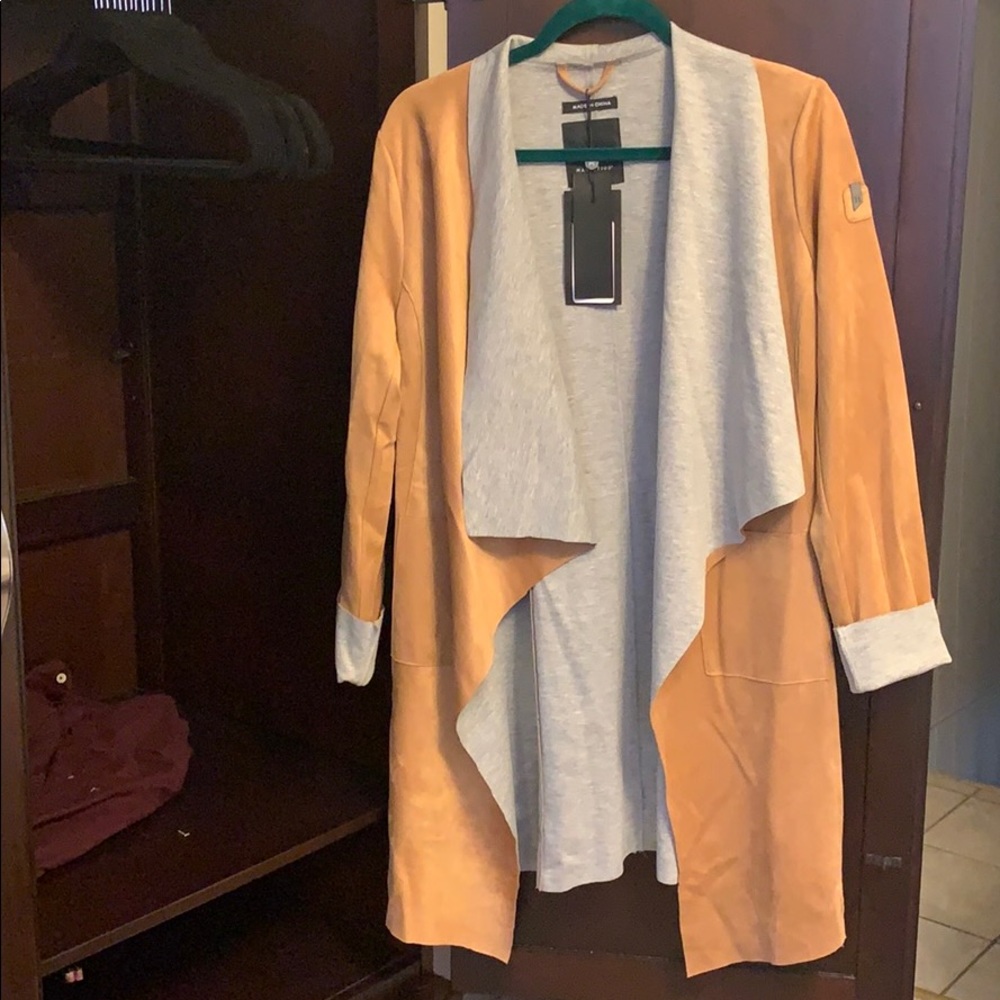 Tan Suede & Gray long jacket